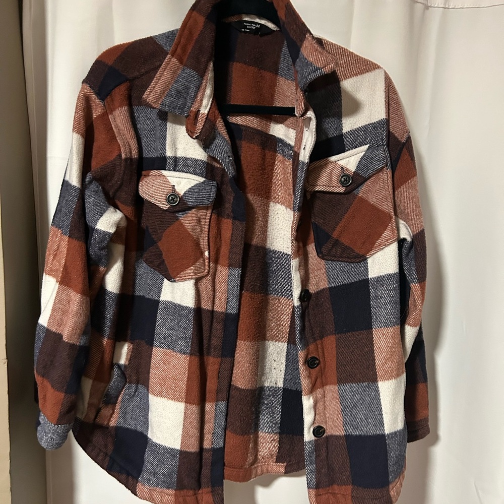 Plaid Women's Jacket in Brown, White, and Black